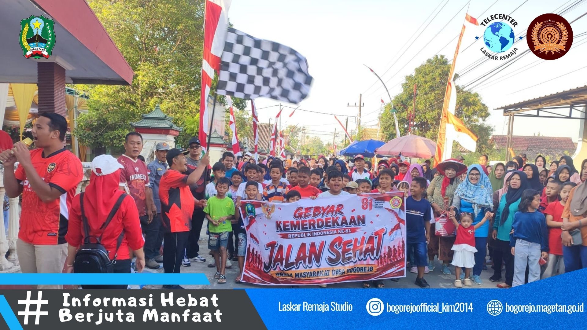 GEBYAR KEMERDEKAAN RI KE-81, PEMERINTAH DESA BOGOREJO ADAKAN JALAN SEHAT BERSAMA